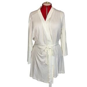 NWT Andie The Robe Waffle Knit Robe Belted Bamboo Rayon Snow White Size XXXL